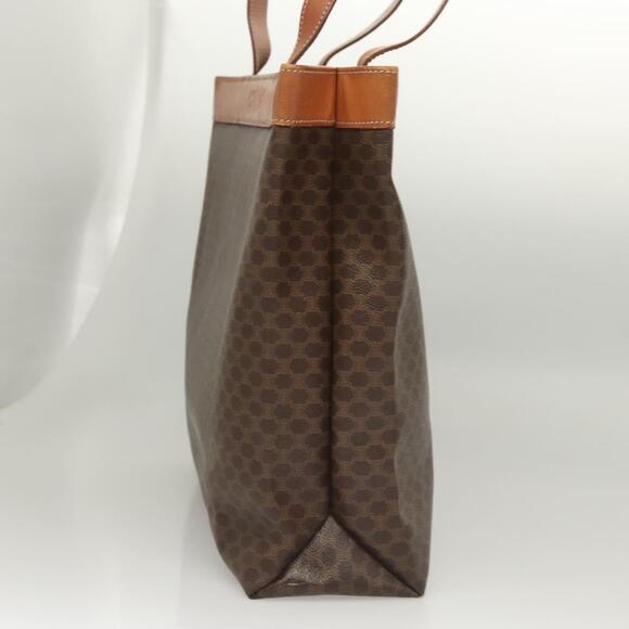 CELINE Macadam Canvas Tote Bag Pvc Leather Brown Gold - Picture 5 of 12